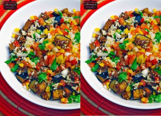 طريقة عمل سلطة الباذنجان بالخلطة