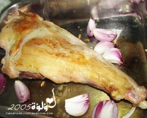 طريقة عمل فخذ خروف بالفرن مع الأرز بالصور :