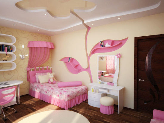 ديكور غرفة بنات باللون الروز