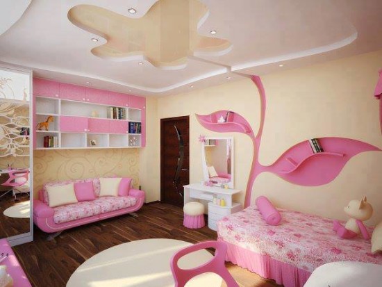 ديكور غرفة بنات باللون الروز