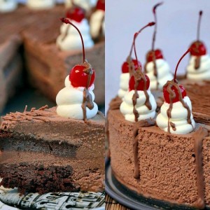 طريقة عمل تورتة أيس كريم شيكولاتة جالاكسي