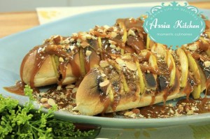 الخبز الفرنسي بحشوة التفاح و الكراميل