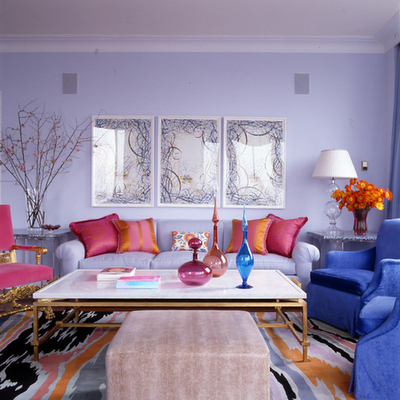 تصميمات غرف المعيشة بألوان ربيعية.
