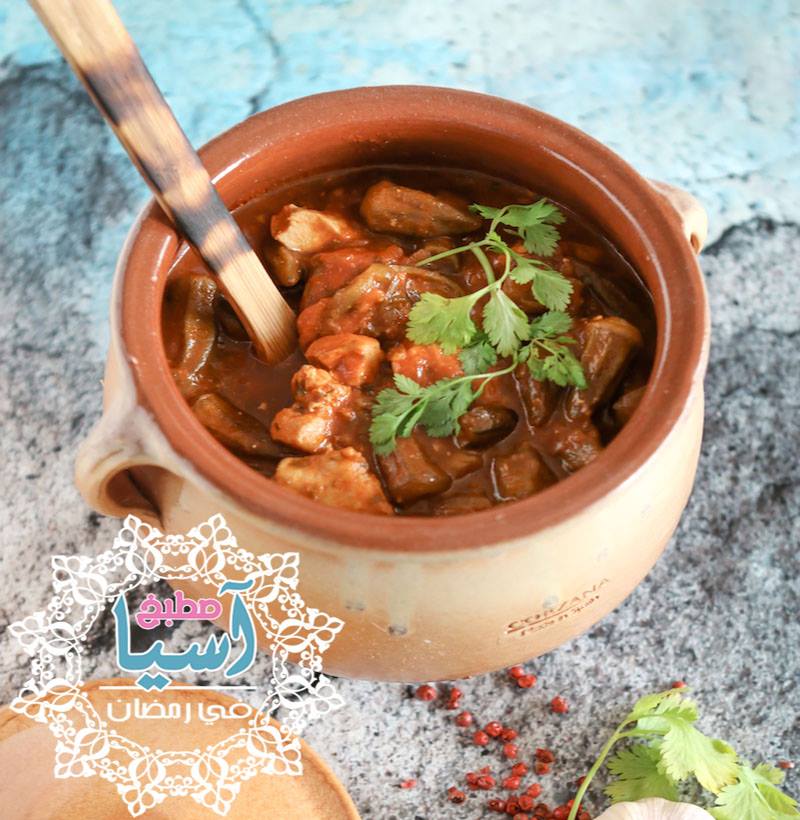 طريقة عمل طاجن بامية بدقة الكزبرة