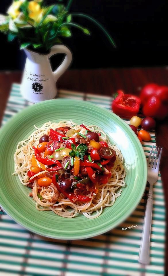 طريقة عمل سباغيتي بالخضار