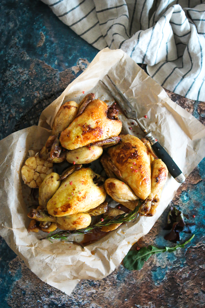 طريقة عمل دجاج صغير بالبرتقال و الروز ماري