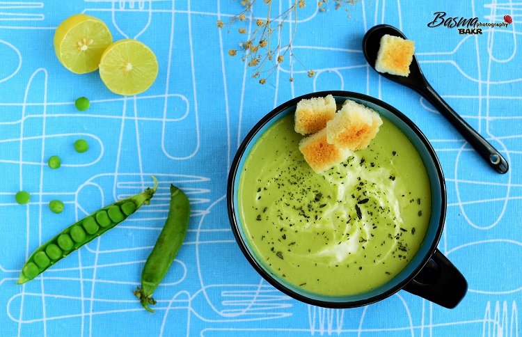 طريقة عمل شوربة البسلة بالكريمة :