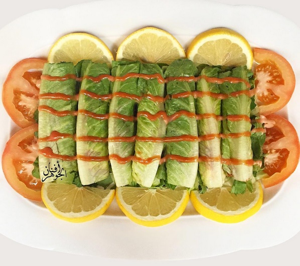 طريقة عمل لفائف الخس