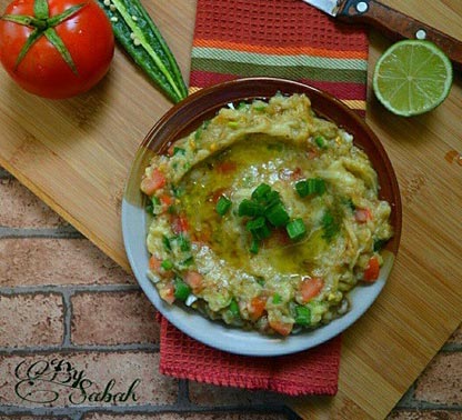 طريقة عمل البابا غنوج بالخضار