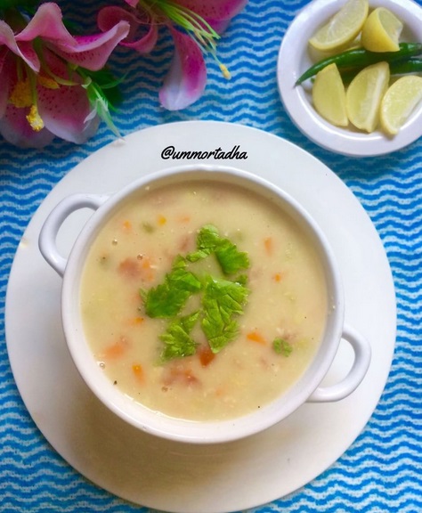 شوربة الدجاج بالشوفان