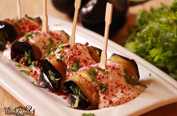 سلطة رولات الباذنجان