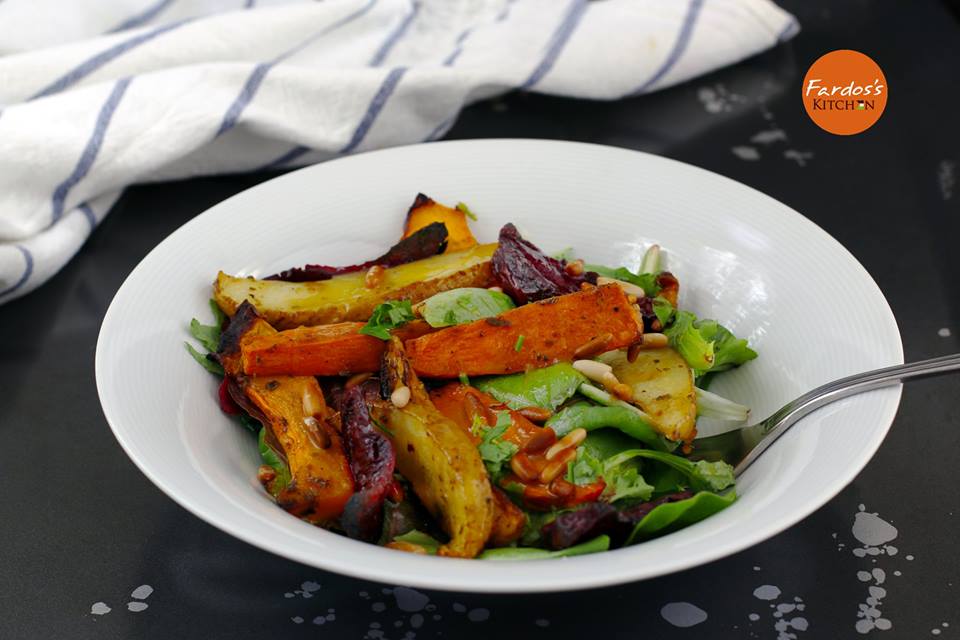 سلطة الجرجير و الخضار المشوي سلطة الجرجير و الخضار المشوي