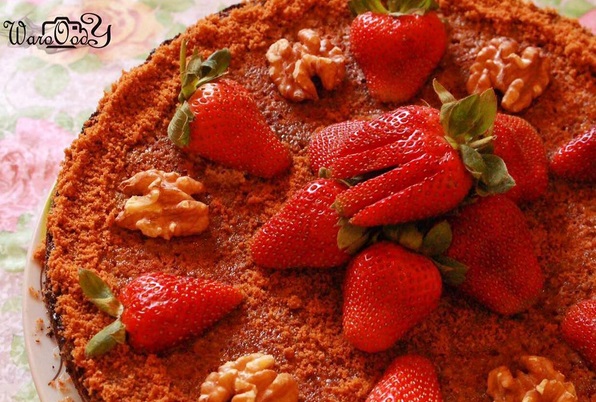 كيكة الشوفان بالجوز و اللوتس