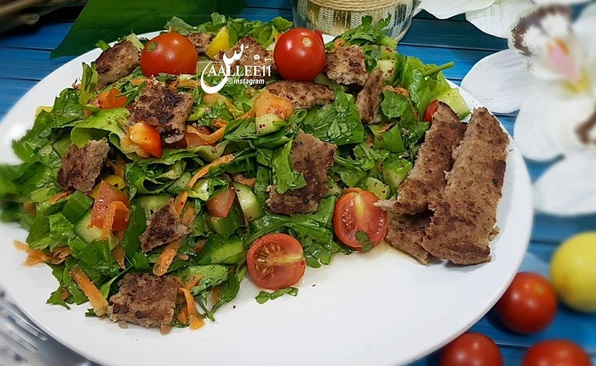 طريقة عمل سلطة البرجر المشوي طريقة عمل سلطة البرجر المشوي