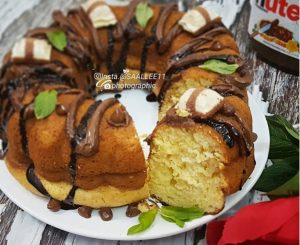 طريقة عمل الكيك بالكريم كراميل والنوتيلا