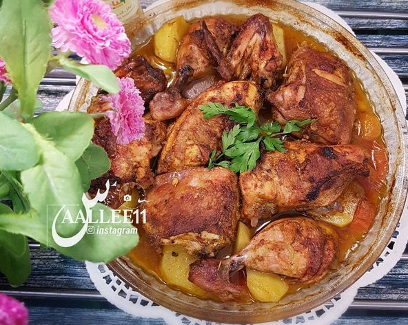 طريقة عمل دجاج بالكاري محمر بالفرن طريقة عمل دجاج بالكاري محمر بالفرن