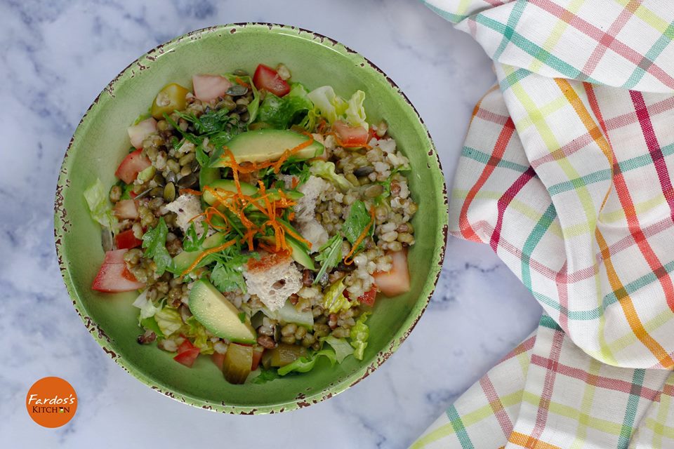 سلطة العدس الاخضر