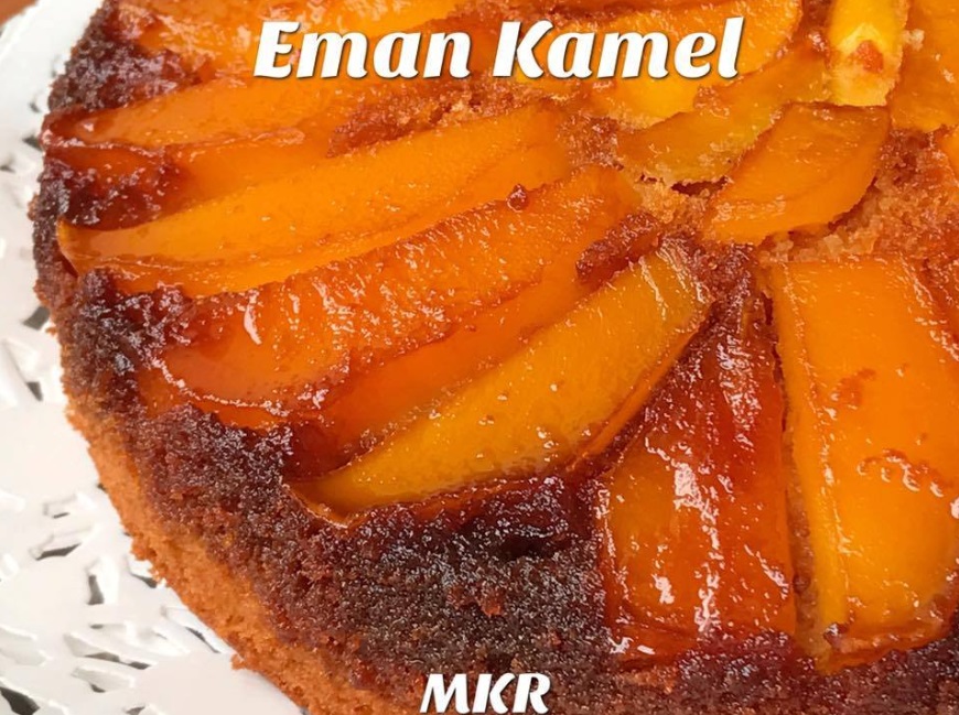 كيكة المانجو المقلوبة كيكة المانجو المقلوبة