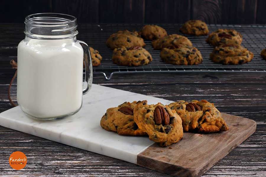 طريقة عمل كوكيز القرع مع قطع الشوكلاتة