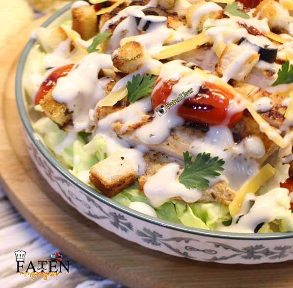 سلطة-الدجاج طريقة عمل سلطة الدجاج و الخس