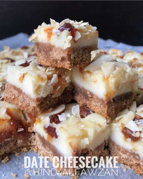 تشيز-كيك-التمر تشيز كيك بالتمر بالفرن