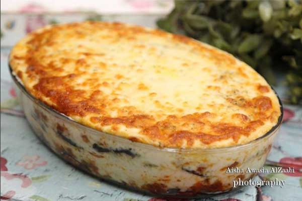 طريقة عمل مسقعة الباذنجان بالبشاميل