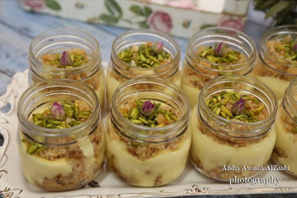 حلا-طبقات-البسبوسة-بالكاسترد-الباردة-1 حلا طبقات البسبوسة بالكاسترد الباردة