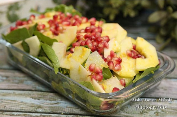 سلطة-الرمان-والجرجير-والتفاح-1 سلطة الرمان والجرجير والتفاح