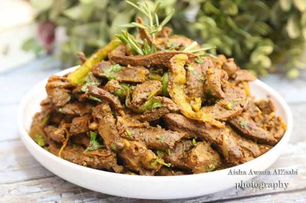 طريقة عمل كبدة الغنم ( الخروف ) مع الكلاوي من مطبخ فروحة الإمارت