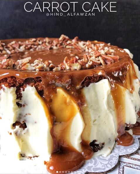كيكة-الجزر-مع-صلصة-الكراميل-اللذيذة-جدا كيكة الجزر مع صلصة الكراميل اللذيذة جدا