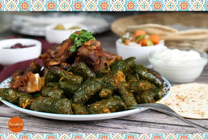 ورق عنب باللحم المفروم على الطريقة الشامية