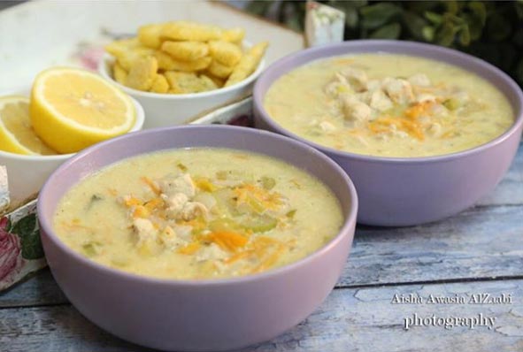 شوربة الدجاج الايطاليه بالكريمة السهلة