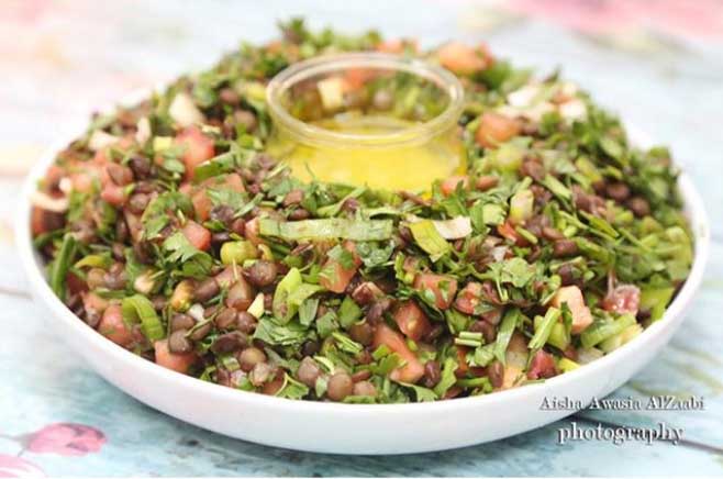 طريقة عمل تبولة العدس خطوة خطوة