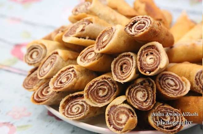 معمول التمر الحلزوني - المعمول المقلي بالزيت
