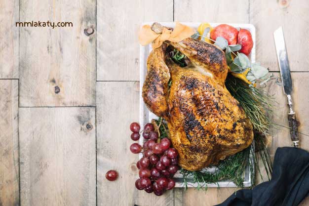 طريقة ومكونات عمل الديك الرومي المشوي للعزومات