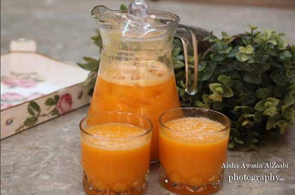 عصير البرتقال بالجزر بارد و لذيذ جدا