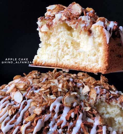 كيكة-التفاح-الهشة-واللذيذة-بأسهل-طريقة كيكة التفاح الهشة واللذيذة بأسهل طريقة