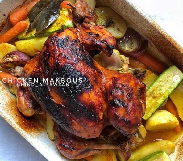 دجاج بالفرن مع الخضار وأرز بحشوة الحمص لذيذ للعزومات