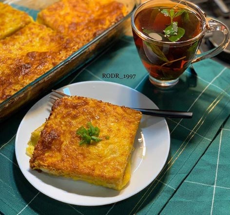 صينية توست بالبيض والجبن