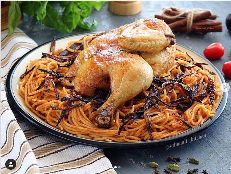 كبسة مكرونة كبسة مكرونة بالدجاج