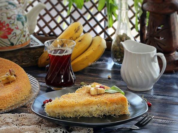 كنافة-بالموز طريقة عمل كنافة بالموز والقشطة