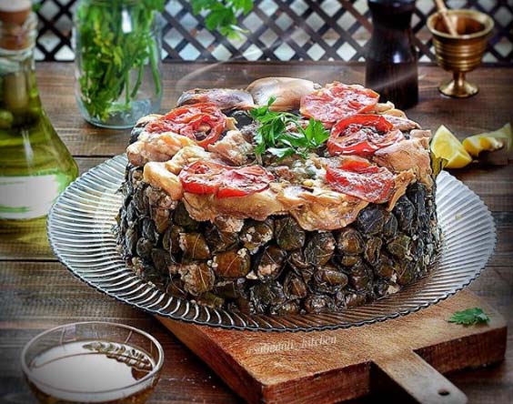 ورق-عنب-بالكوارغ طريقة عمل طاجن ورق عنب بالكوارع