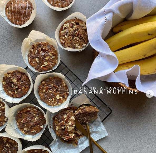طريقة عمل مافن الموز والجوز