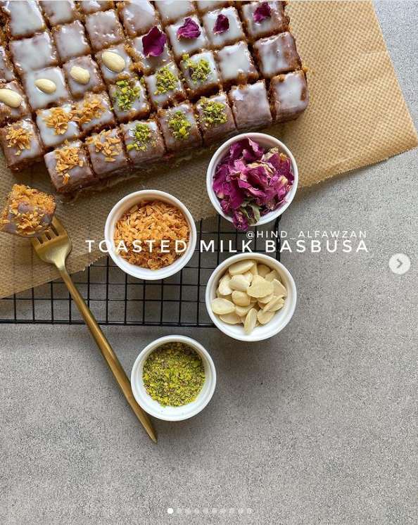 بسبوسة بالحليب المحموس