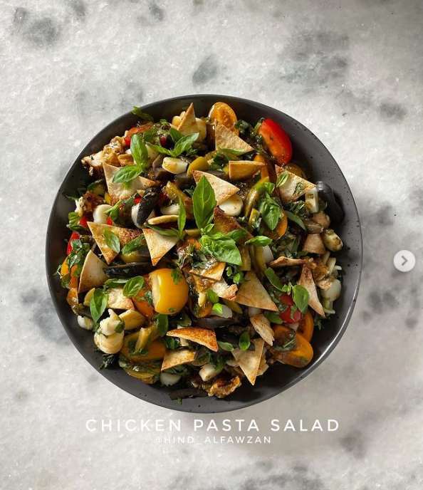 سلطة باستا طريقة عمل سلطة الباستا بالدجاج المشوي