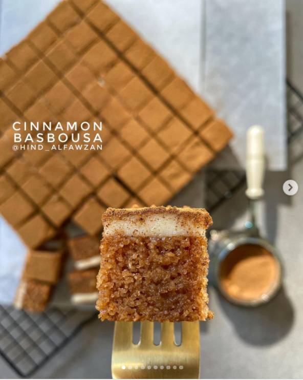 بسبوسة هند الفوزان (2) بسبوسة بالقرفة