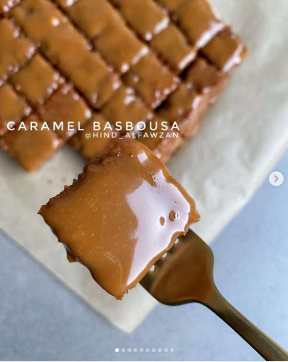 بسبوسة بالكراميل طريقة عمل بسبوسة الكراميل