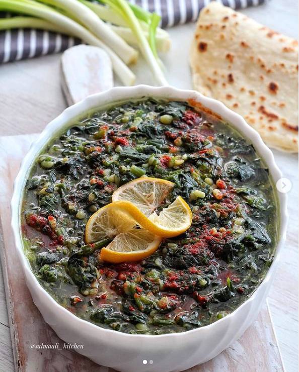 البرغل بالسبانخ