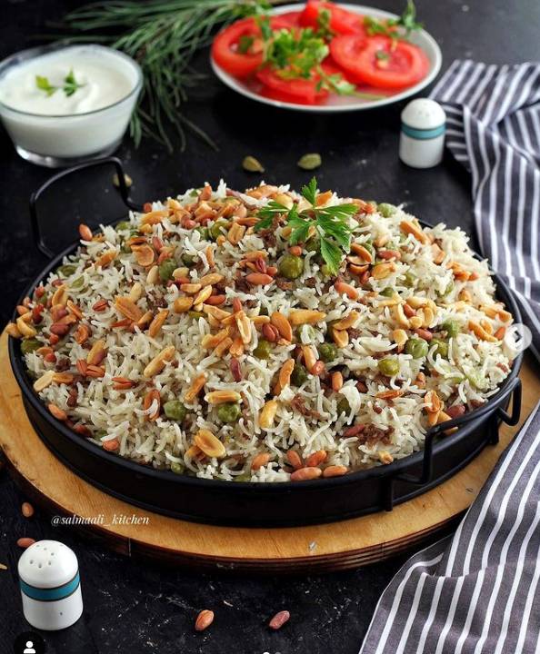 طريقة عمل أرز بالبسلة طريقة عمل أرز بالبسلة