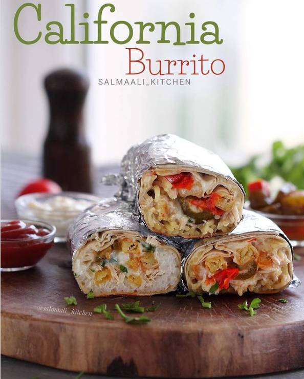 طريقة عمل بوريتو الدجاج بالأرز